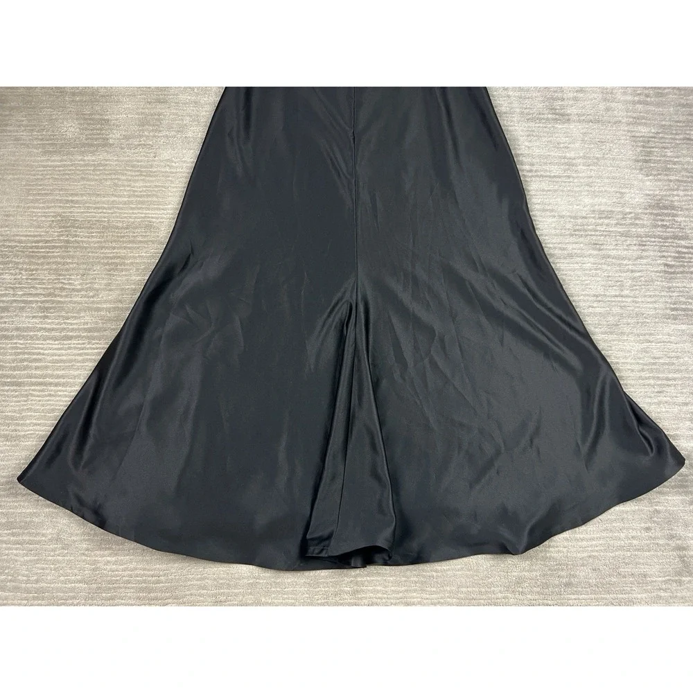 Tadashi Skirt Womens 14 Black Formal Long‎ Maxi Satin Polyester Y2K Flowy